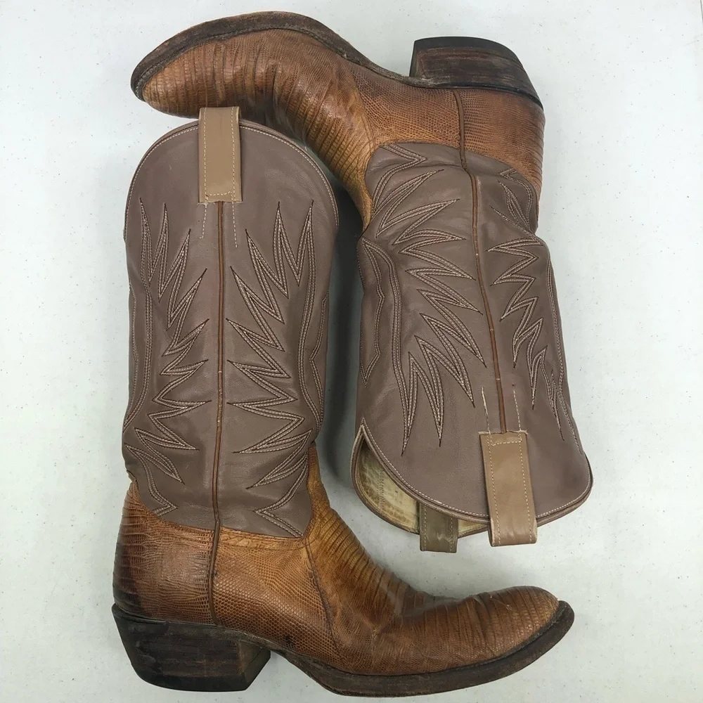 Jose Sanchez Lizard Leather Cowboy Western Boots